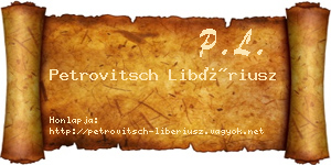 Petrovitsch Libériusz névjegykártya